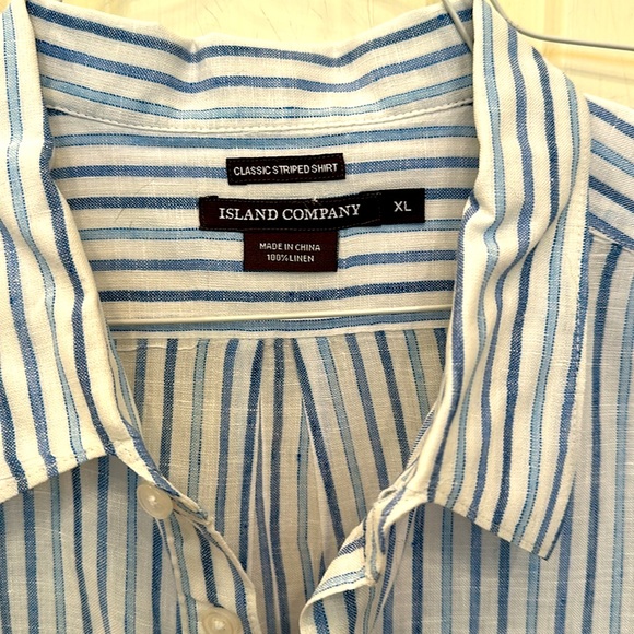 Island Company 100% linen men’s button down XL - Picture 2 of 4